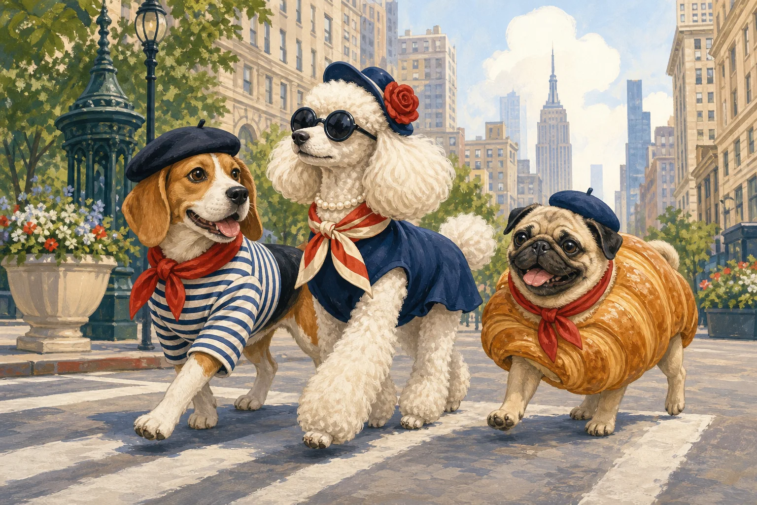 New York Put Dogs in Berets and French Fashion on Madison Avenue