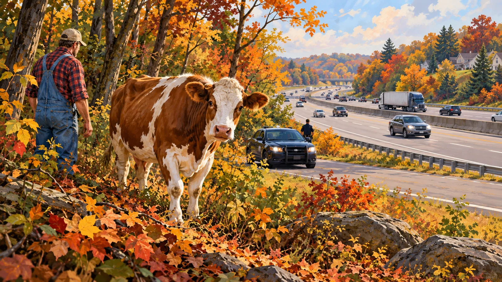 A Runaway Cow Took a Pikesville Detour Onto I-695